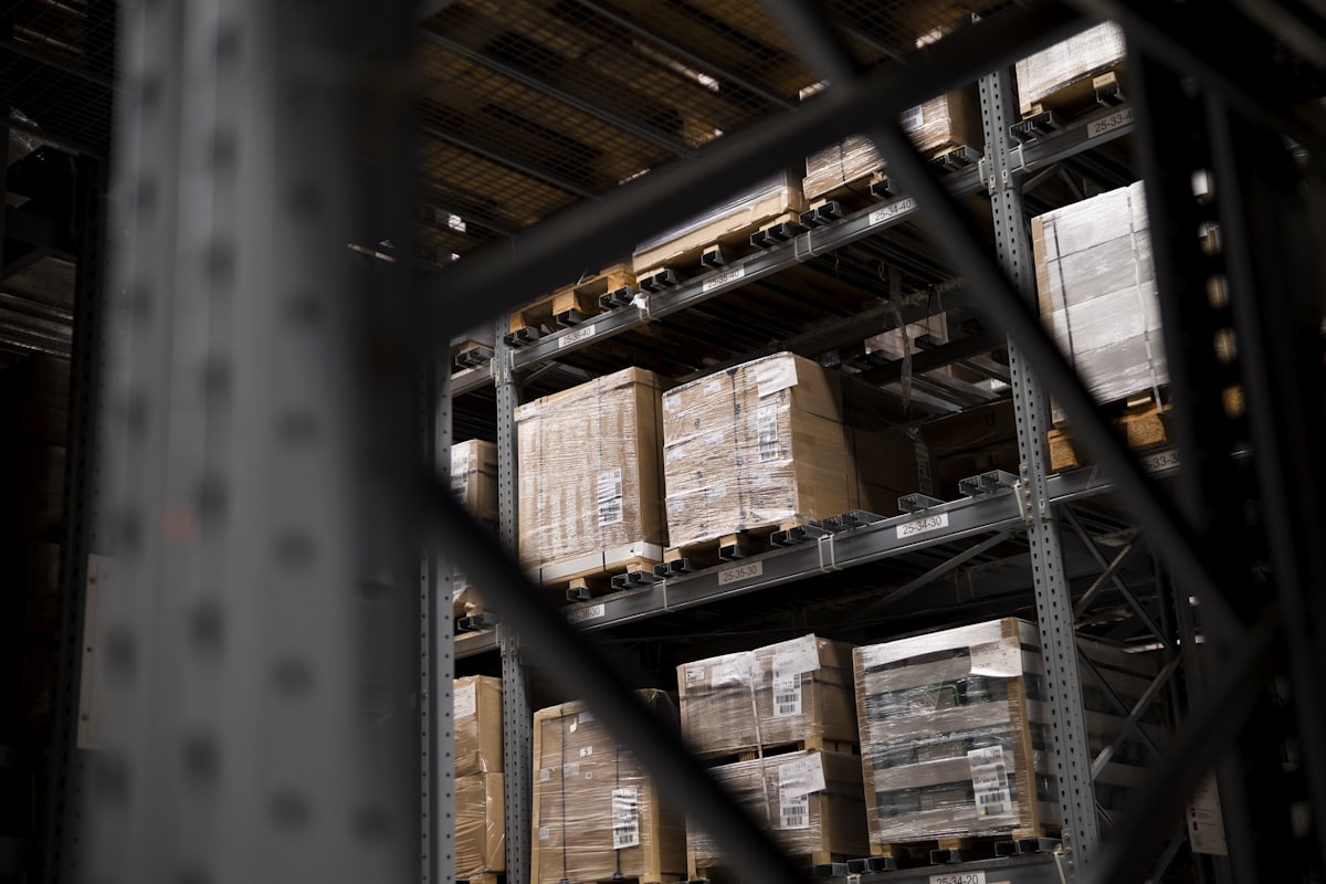 Ambient stock held on pallets at a UK warehouse